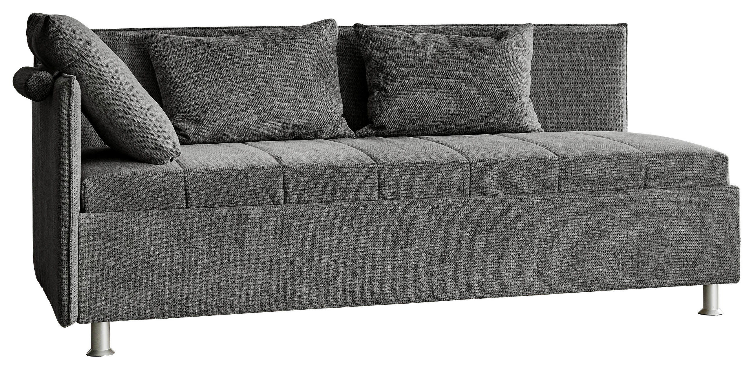 POLSTERLIEGE Flachgewebe Anthrazit - Anthrazit/Alufarben, KONVENTIONELL, Holz/Holzwerkstoff (90/200cm) - Beldomo - Sleep