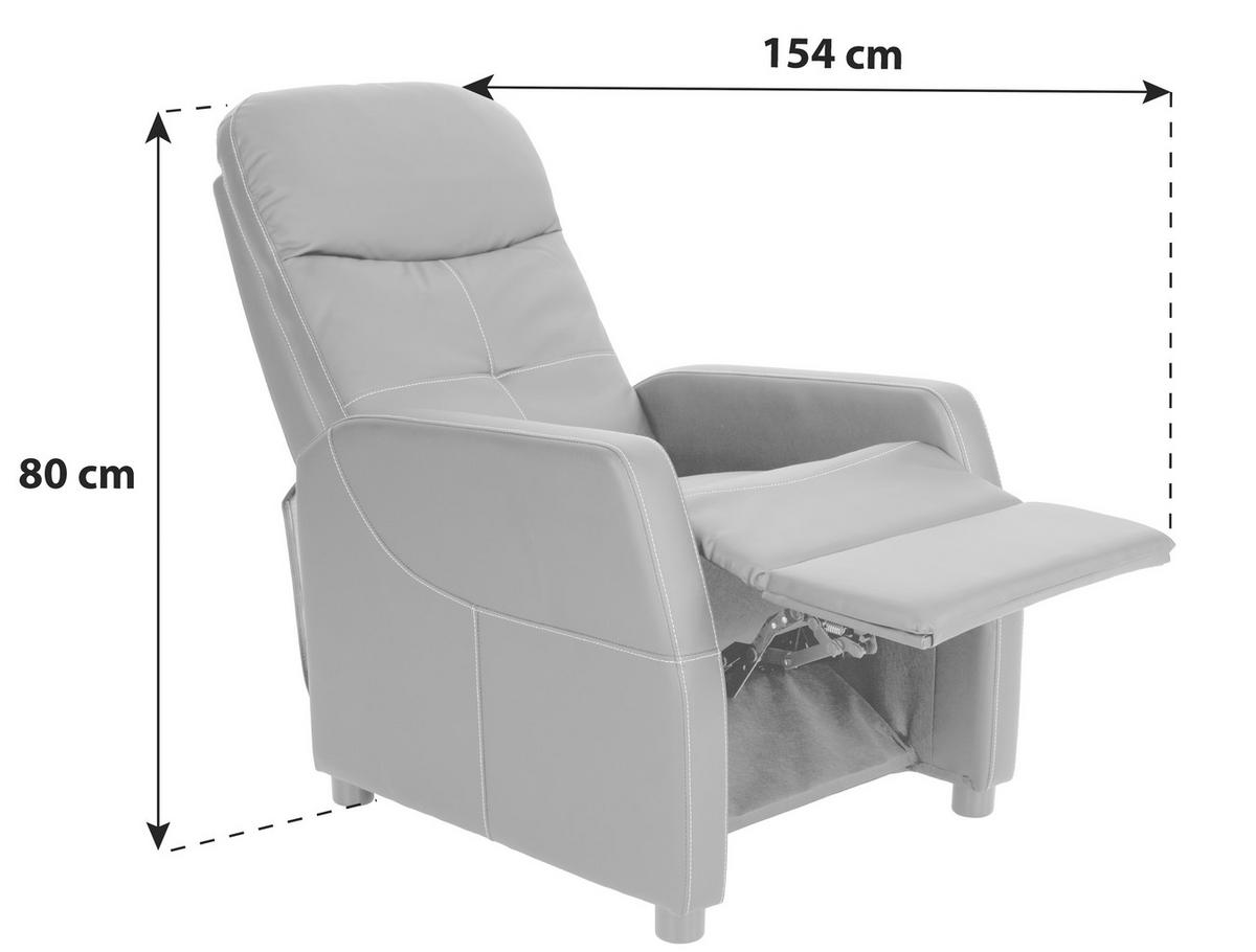 TV FOTELJA tekstil  crna   - bijela/crna, Basics, tekstil/plastika (65/80-105/90-154cm) - Ti'me