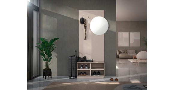 GARDEROBE 3-teilig  in 96/205/40 cm  - Kaschmir, Design, Glas/Holzwerkstoff (96/205/40cm) - Carryhome