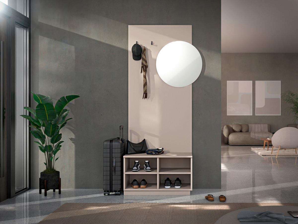 GARDEROBE 3-teilig  in 96/205/40 cm  - Kaschmir, Design, Glas/Holzwerkstoff (96/205/40cm) - Carryhome