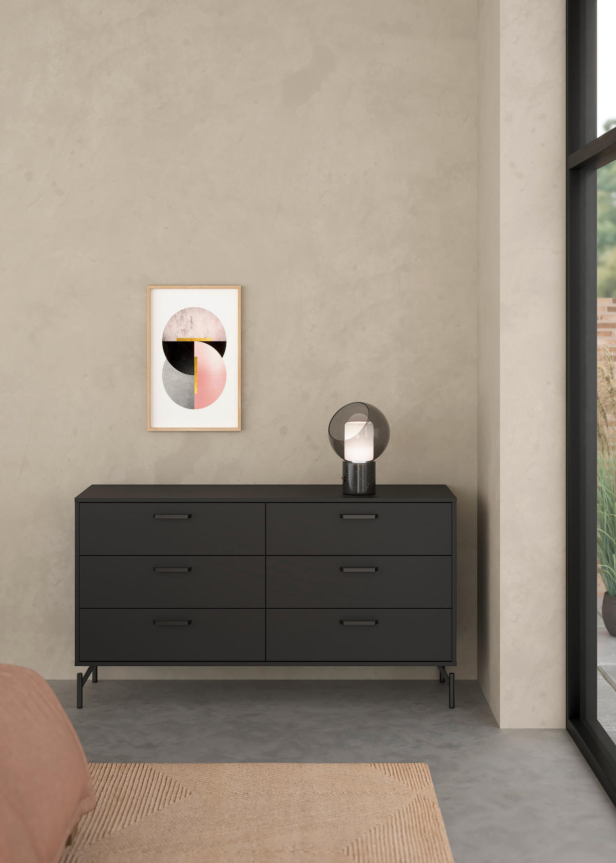 SIDEBOARD 138,7/76,6/39,8 cm  - svart, Design, metall/trämaterial (138,7/76,6/39,8cm) - Best Price