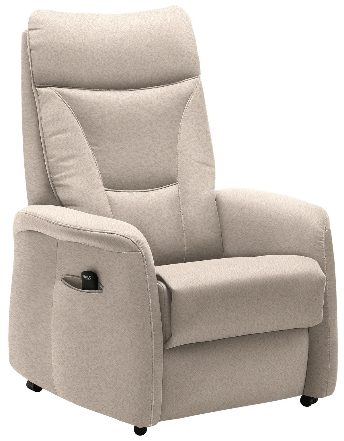 FERNSEHSESSEL  mit Relaxfunktion, Aufstehhilfe Mikrofaser Naturfarben  - Schwarz/Naturfarben, KONVENTIONELL, Textil (78/108/90cm) - Hukla