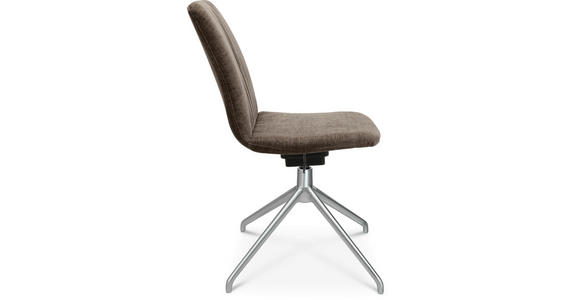 STUHL in Aluminium Velours Metall, Textil - Alufarben/Braun, Design, Textil/Metall (46/81,5-84,5/55cm) - Johann Jakob