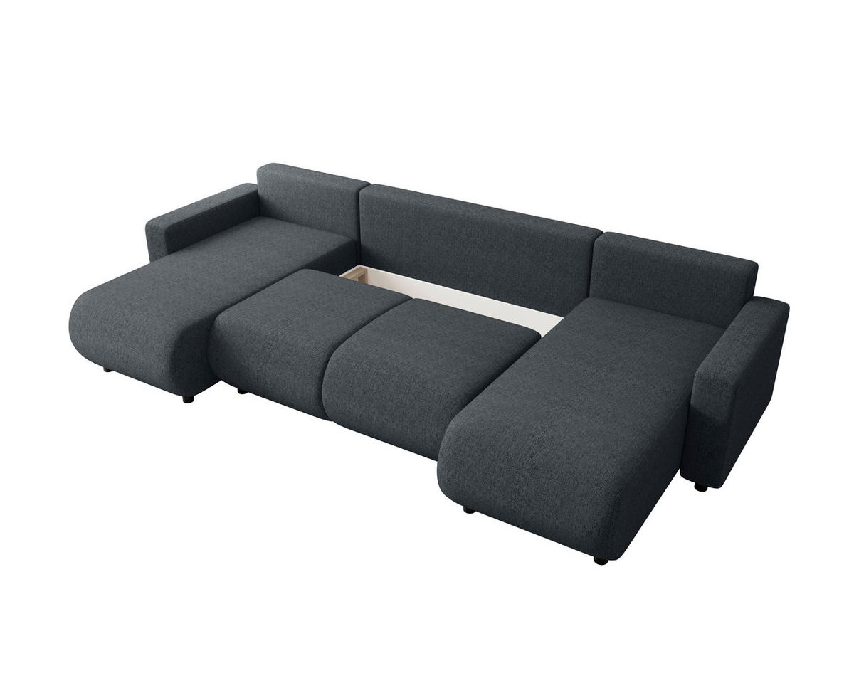 WOHNLANDSCHAFT Anthrazit Webstoff  - Anthrazit/Schwarz, MODERN, Kunststoff/Textil (150/312/150cm) - Xora