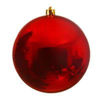 CHRISTBAUMKUGEL 20 cm  - Rot, Basics, Kunststoff (20cm) - X-Mas