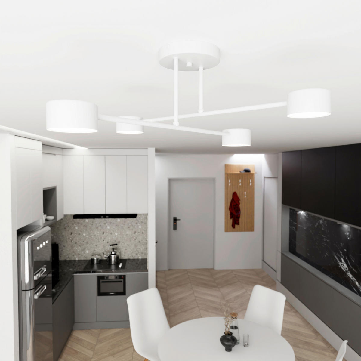 DECKENLEUCHTE 60/60/20 cm  - Schwarz, Design, Metall (60/60/20cm)