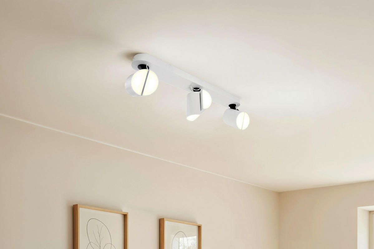 LED-DECKENSTRAHLER 80/6/19 cm  - Weiß, Design, Metall (80/6/19cm) - BOPP