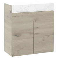 SCHUHSCHRANK Eiche furniert, massiv Weiß, Eichefarben  - Eichefarben/Weiß, Natur, Glas/Holz (96/106/42,6cm) - Voglauer