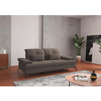 2,5-SITZER in Flachgewebe Schlammfarben  - Schlammfarben/Schwarz, Konventionell, Textil/Metall (202/90/122cm) - Sit & More