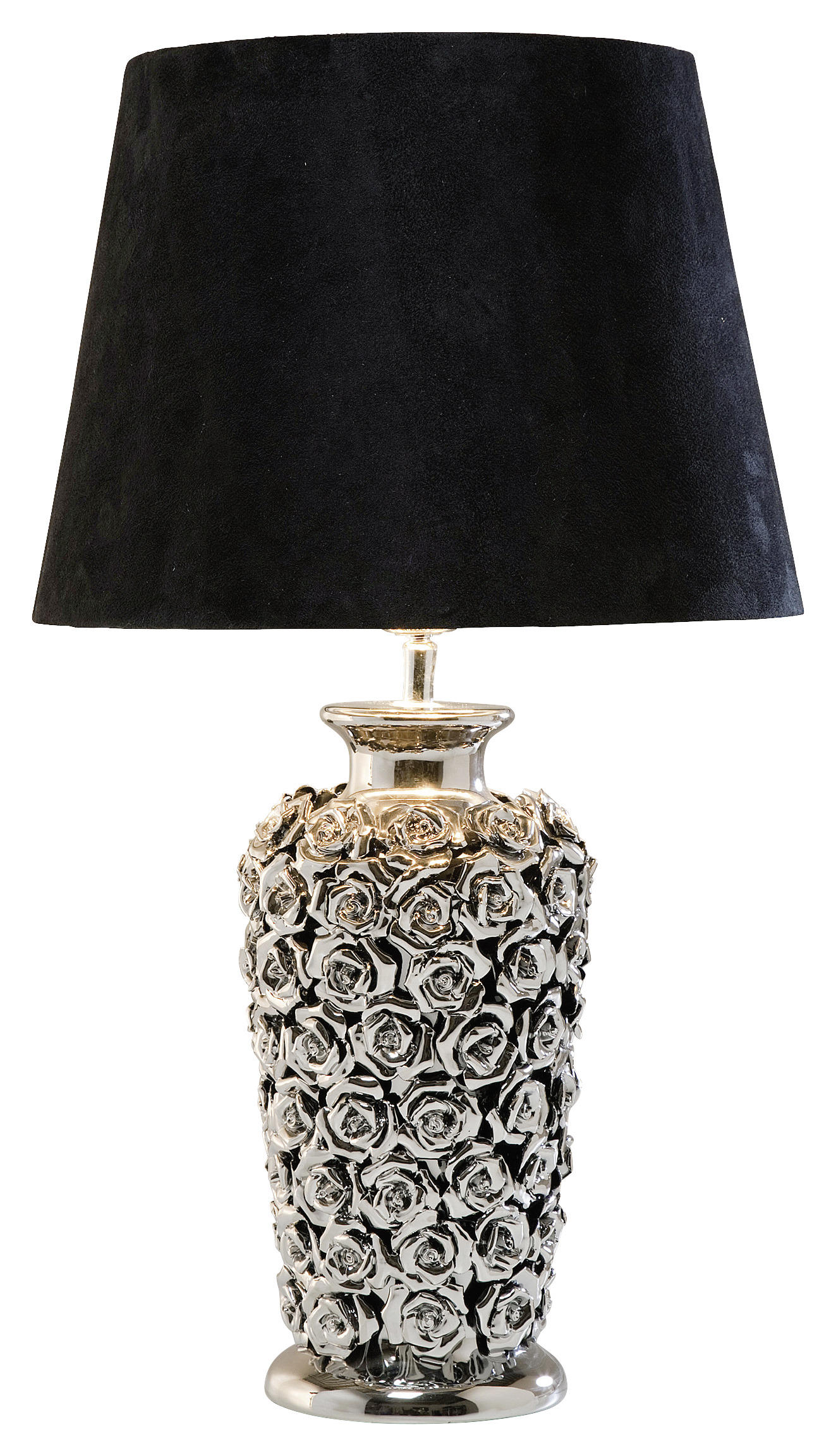 TISCHLEUCHTE 33/56/33 cm - Chromfarben/Schwarz, Design, Keramik/Kunststoff (33/56/33cm) - Kare-Design