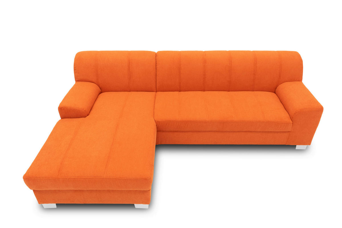 ECKSOFA CAPRI Orange Mikrofaser  - Chromfarben/Orange, KONVENTIONELL, Textil/Metall (152/239cm) - MID.YOU