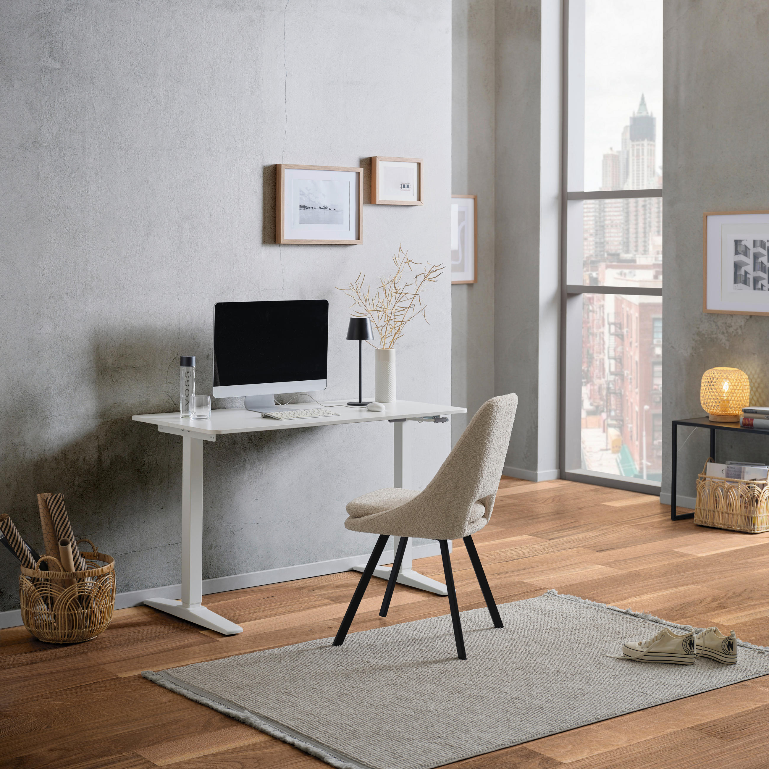 SCHREIBTISCH  in Weiss  - Weiss, Modern, Holzwerkstoff/Kunststoff (120/75-120/60cm) - MID.YOU