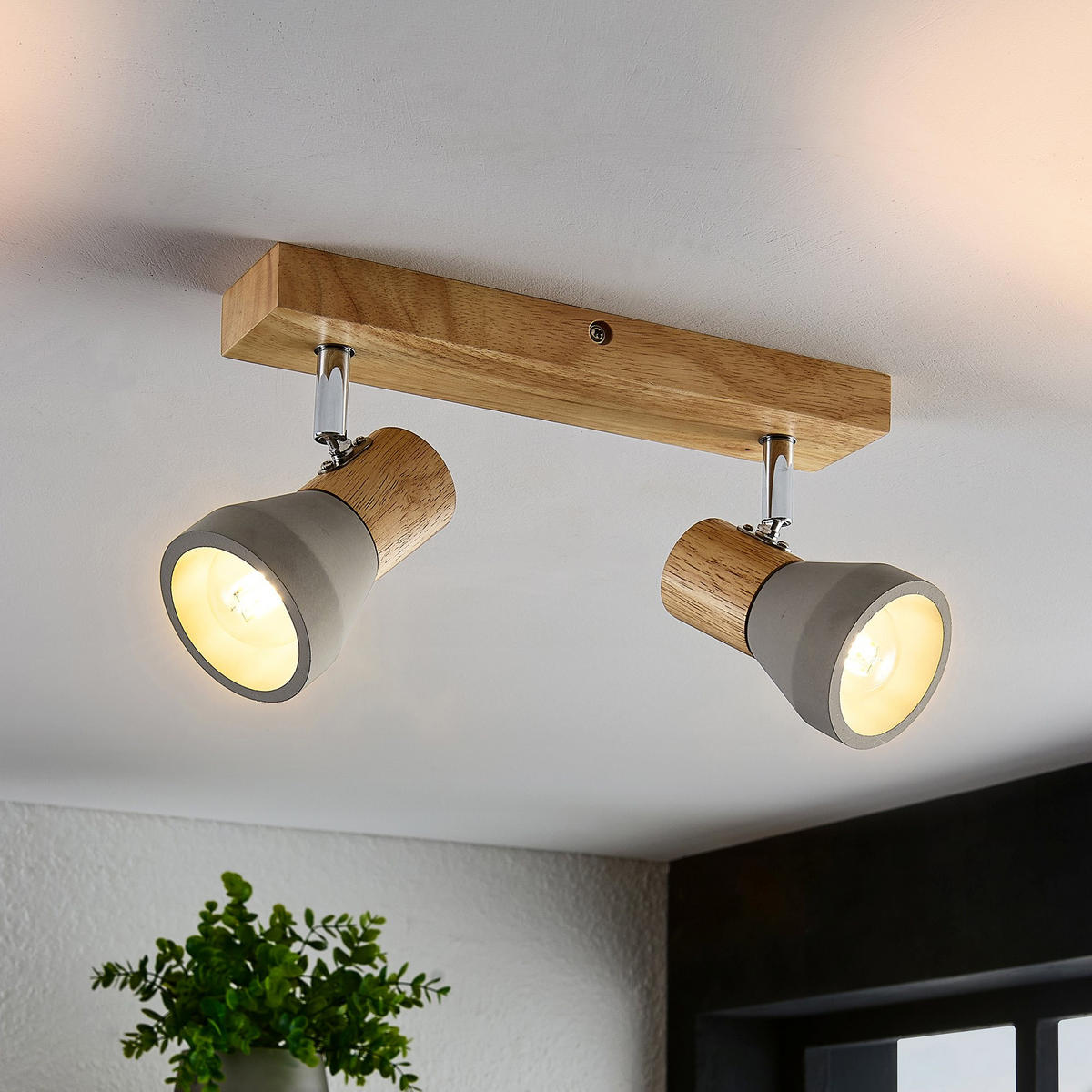 STRAHLER Alina 37/7,2/12,3 cm  - Eschefarben/Grau, Natur, Holz/Stein (37/7,2/12,3cm) - Novel