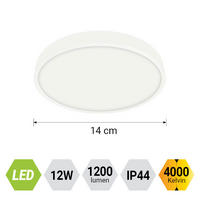 PLAFONIERĂ CU LED - alb, Basics, plastic (14/2.5/14cm)