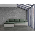 ECKSOFA  in Flachgewebe Weiß, Olivgrün  175/271 cm  - Weiß/Olivgrün, Design, Kunststoff/Textil (175/271cm) - Xora