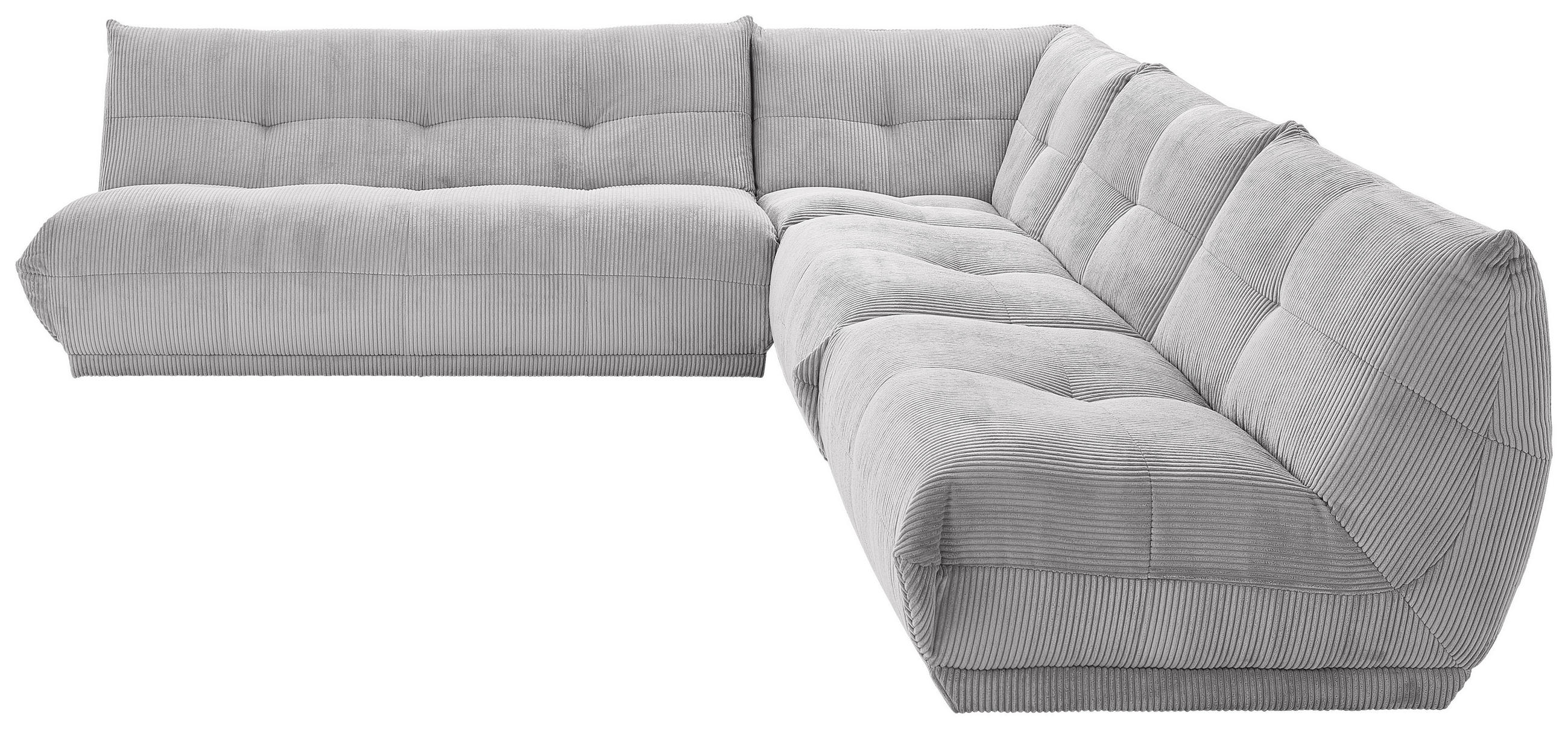 ECKSOFA in Cord Grau  285/315 cm  - Grau, Trend, Textil (285/315cm) - Livetastic