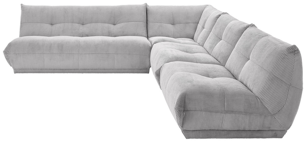 HÖRNSOFFA i manchester grå  - grå, Trend, textil (285/315cm) - Livetastic