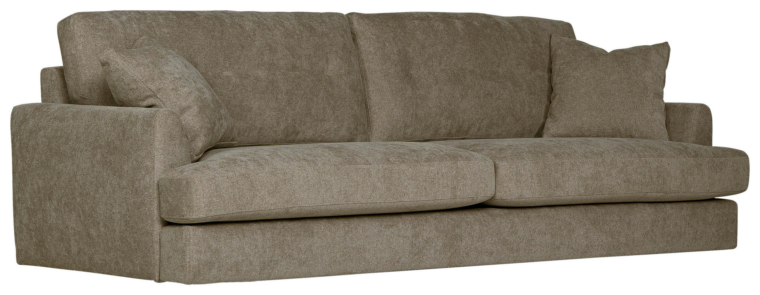 SOFFA i chenille beige  - beige, Klassisk, metall/trä (260/90/100cm) - Novel