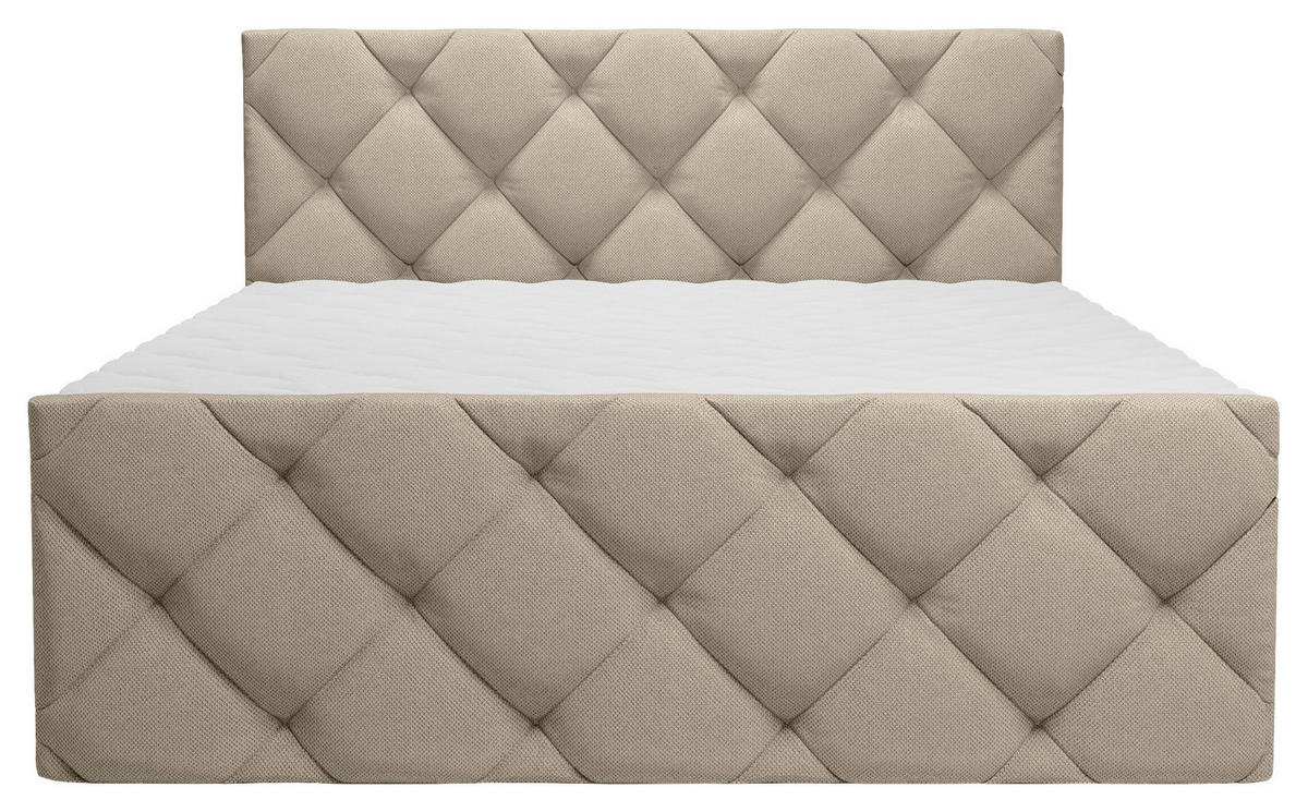 POSTELJA Z VZMETNICO 140 cm   x 200 cm  , tekstil rjavosiva  - rjavosiva/črna, Konvencionalno, umetna masa/tekstil (140/200cm) - Carryhome