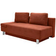 SCHLAFSOFA Flachgewebe Kupferfarben  - Chromfarben/Kupferfarben, Design, Holz/Textil (205/77-93/99cm) - Novel