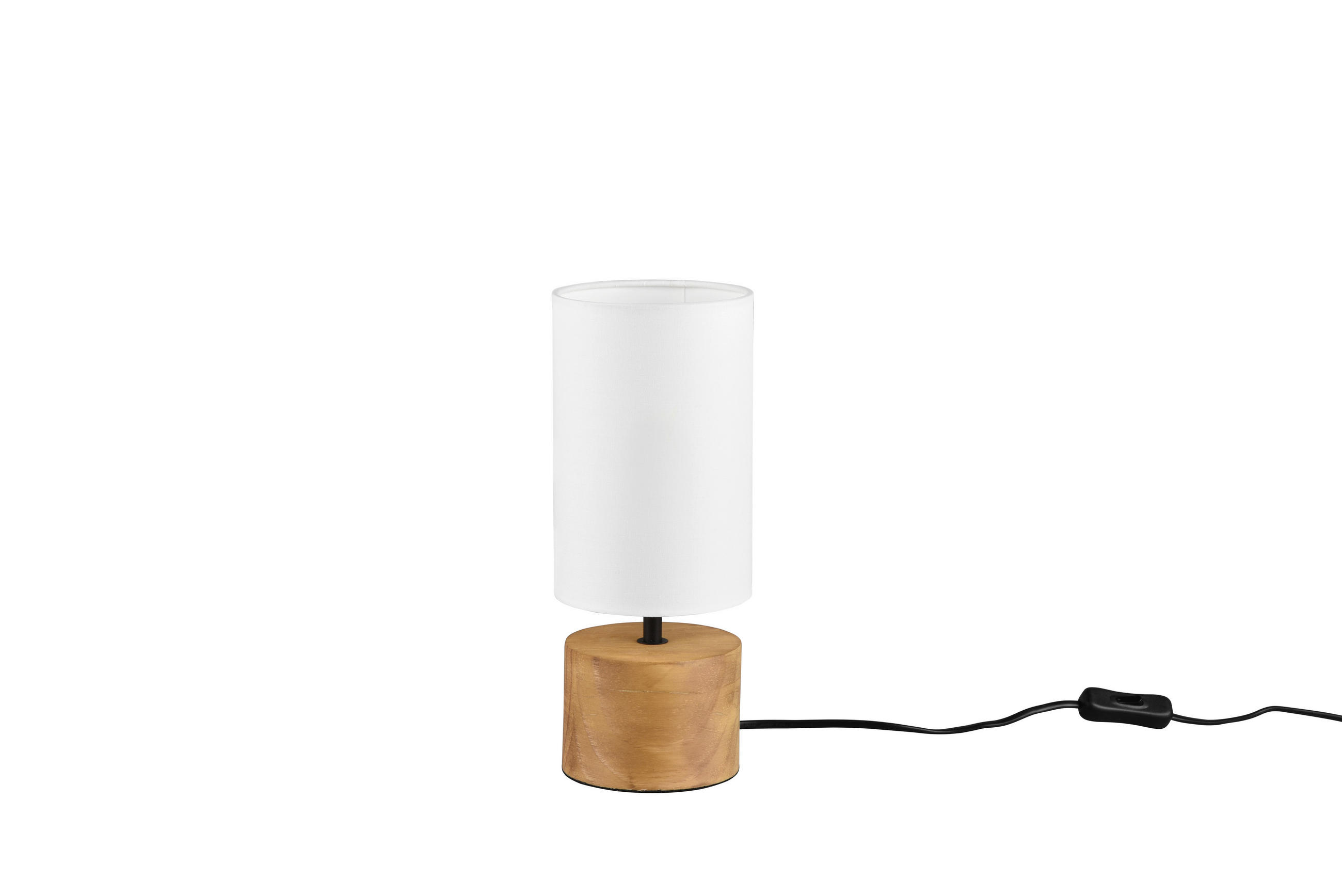 XXXLutz Tischleuchte Woody Braun, Weiß 30 cm