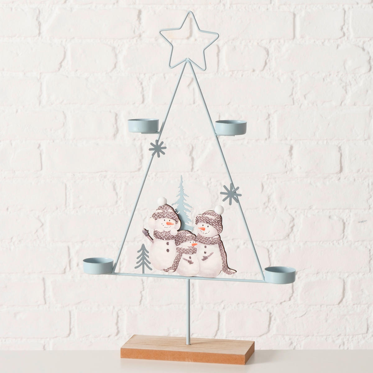 TEELICHTHALTER - Grau, LIFESTYLE, Holzwerkstoff/Metall (31/8/49,5cm)