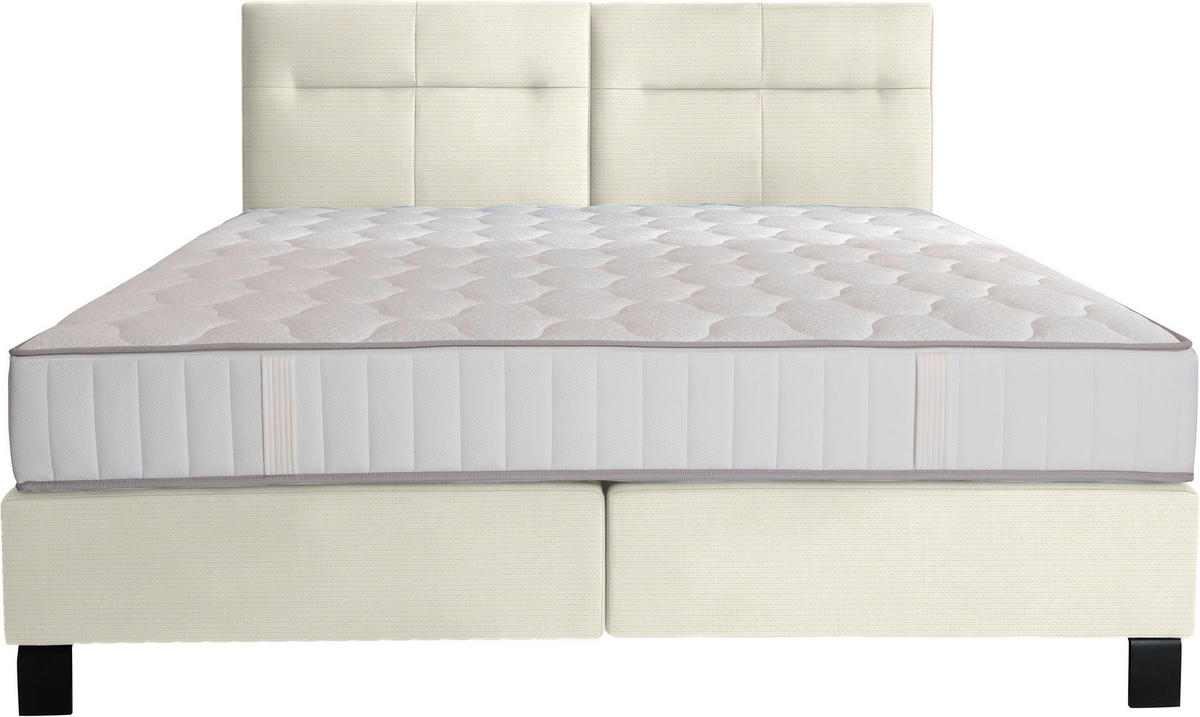 BOXSPRINGBETT 240/220 cm  in Weiss  - Weiss/Schwarz, Konventionell, Textil/Metall (240/220cm) - Esposa