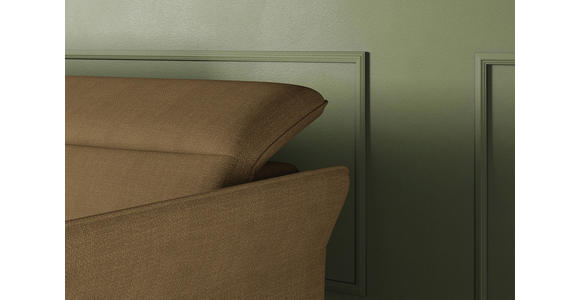 ECKSOFA Olivgrün Flachgewebe Rücken echt, Kopfteilverstellung, Sitztiefenverstellung  - Schwarz/Olivgrün, KONVENTIONELL, Textil/Metall (175/272cm) - Carryhome