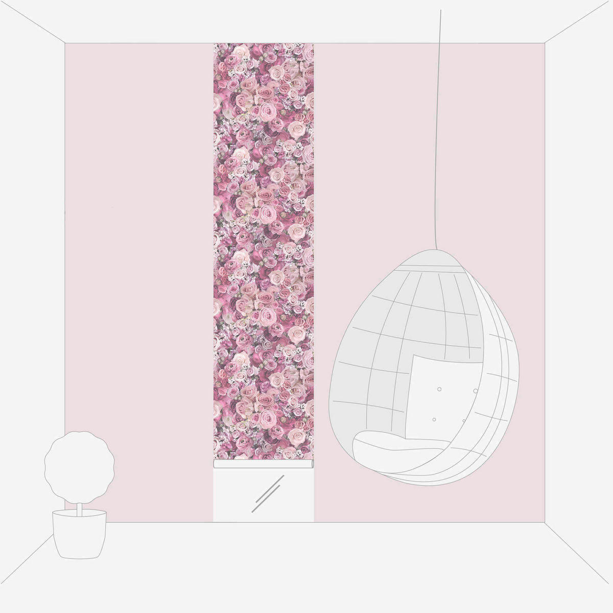 FOTOTAPETE  - Pink/Rosa, ROMANTIK / LANDHAUS, Textil (52/250cm)