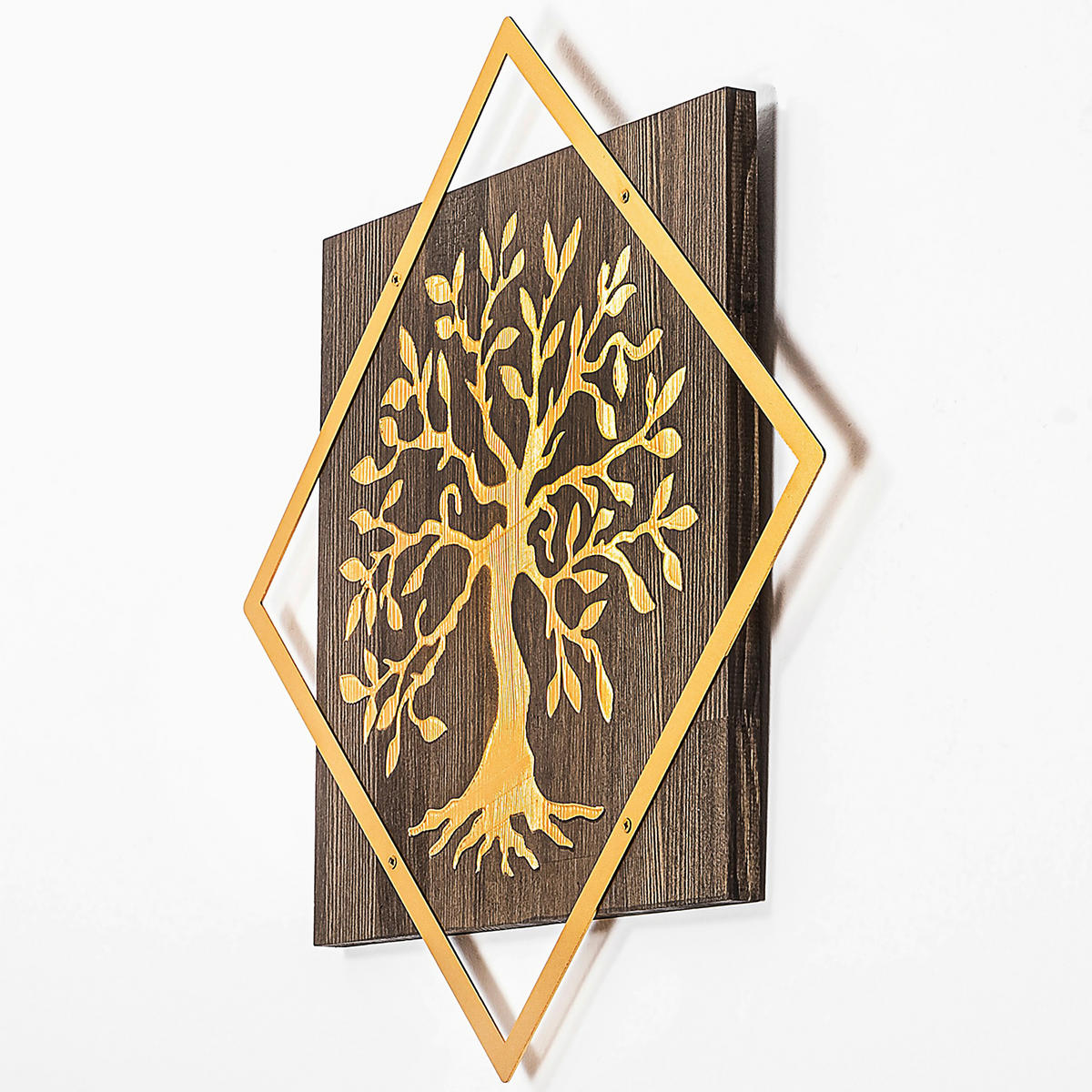 OBJEKTBILD 54/54 cm  - Goldfarben/Braun, Basics, Holzwerkstoff (54/54cm)