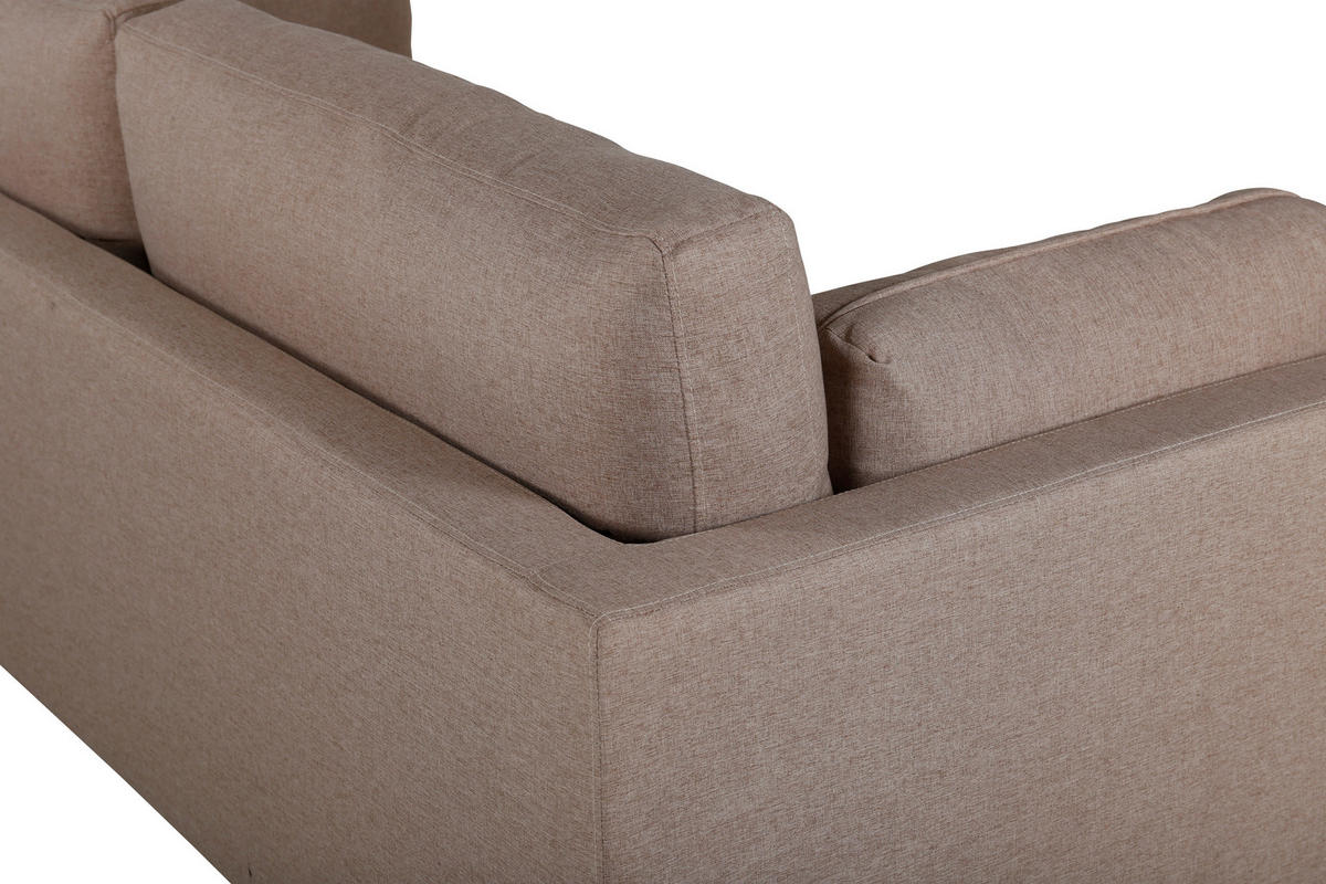 2-SITS SOFFA i metall, textil svart, ljusbrun  - brun/ljusbrun, Design, metall/textil (203/84/90cm) - Livetastic