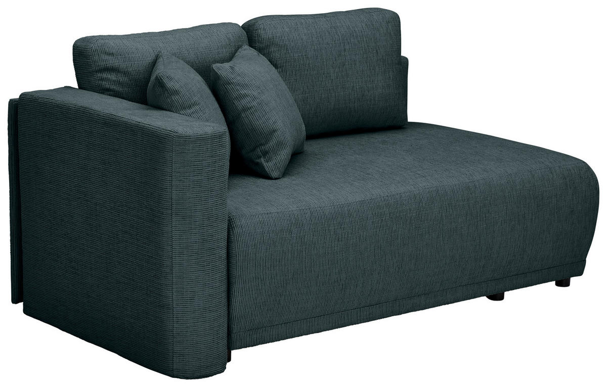 CHAISELONGUE in Chenille Dunkelblau  - Schwarz/Dunkelblau, Konventionell, Kunststoff/Textil (93/73/171cm) - MID.YOU