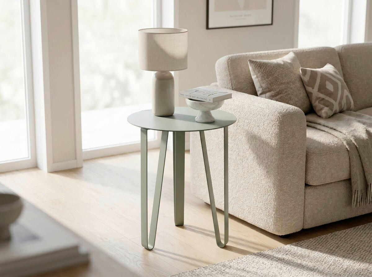 COUCHTISCH 40/40/50 cm rund Grün  - Grün, Design, Metall (40/40/50cm) - Xora