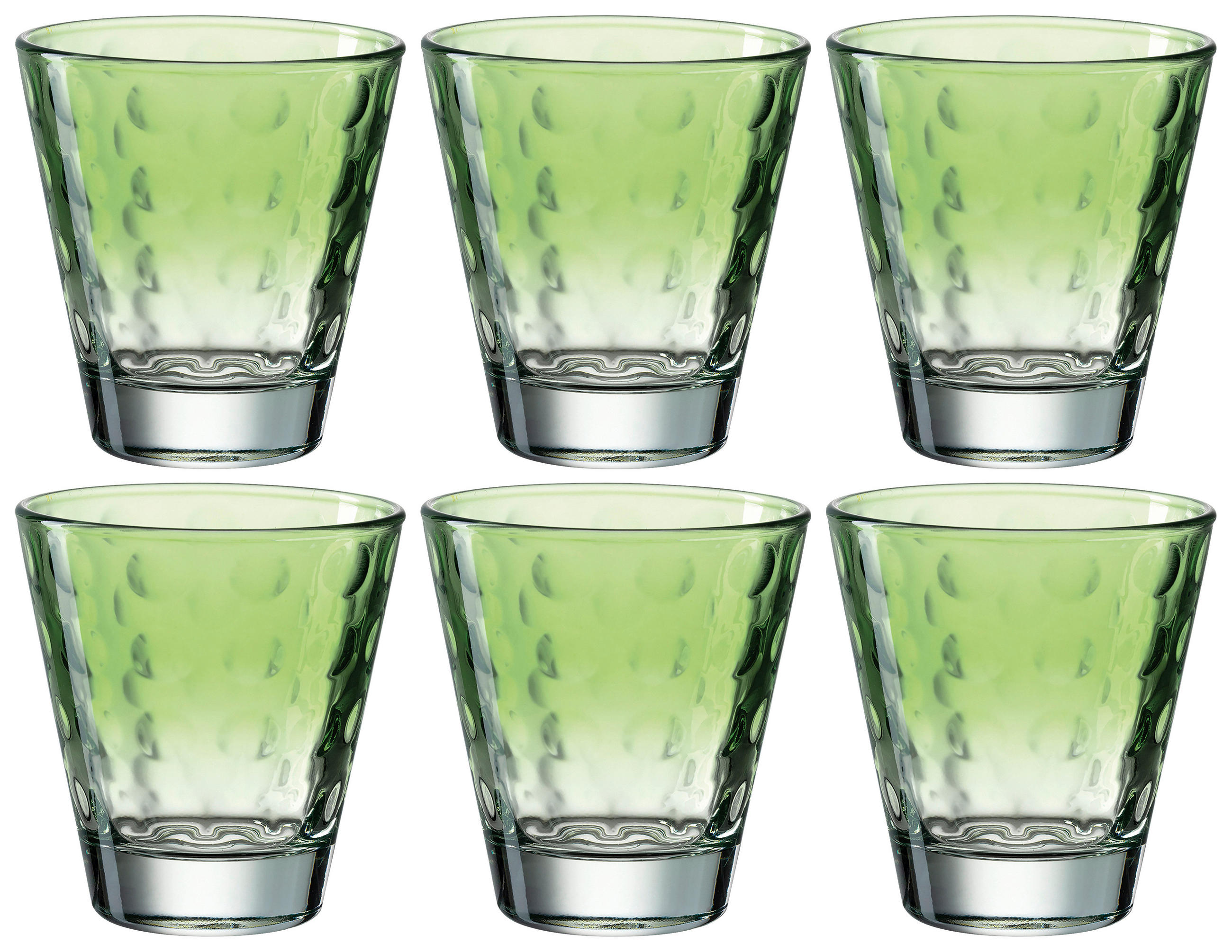 WHISKY-GLÄSERSET 215,00 ml 6-teilig  - Hellgrün, Design, Glas (8,50/9,00/8,50cm) - Leonardo