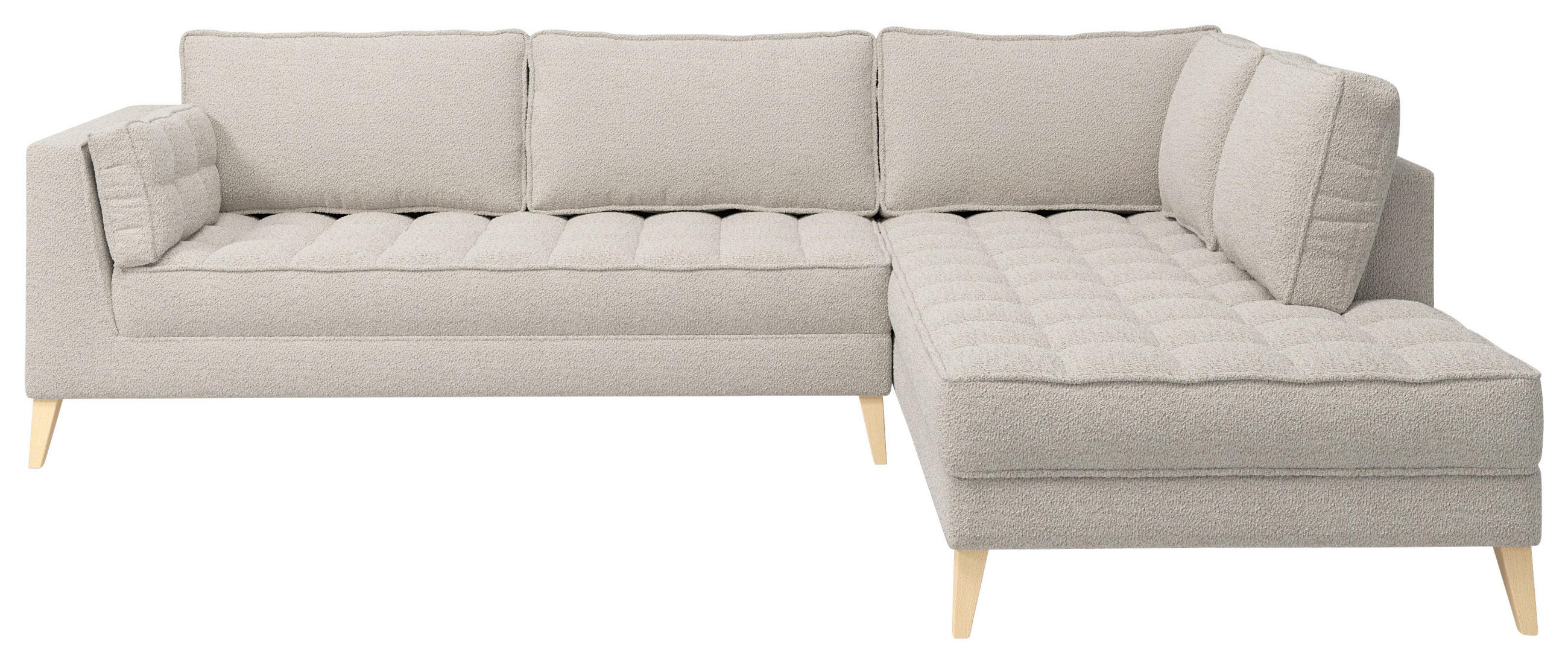 HÖRNSOFFA i bouclé vit  - vit/naturfärgad, Design, trämaterial/textil (310/204cm) - MID.YOU
