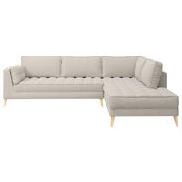 ECKSOFA in Bouclé Weiß  310/204 cm  - Naturfarben/Weiß, Design, Holzwerkstoff/Textil (310/204cm) - MID.YOU
