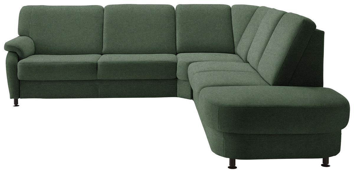 ECKSOFA  in Flachgewebe Waldgrün  269/287 cm  - Waldgrün/Schwarz, KONVENTIONELL, Textil/Metall (269/287cm) - Beldomo System