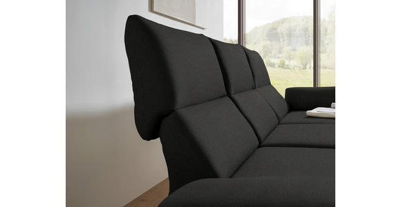 ECKSOFA  in Flachgewebe Anthrazit  255-365/175-224 cm  - Anthrazit/Schwarz, Design, Textil/Metall (255-365/175-224cm) - Dieter Knoll