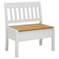 SITZBANK 83/93/58 cm Laugenfarbig, Weiß Kiefer massiv  - Laugenfarbig/Weiß, ROMANTIK / LANDHAUS, Holz (83/93/58cm) - Boxxx