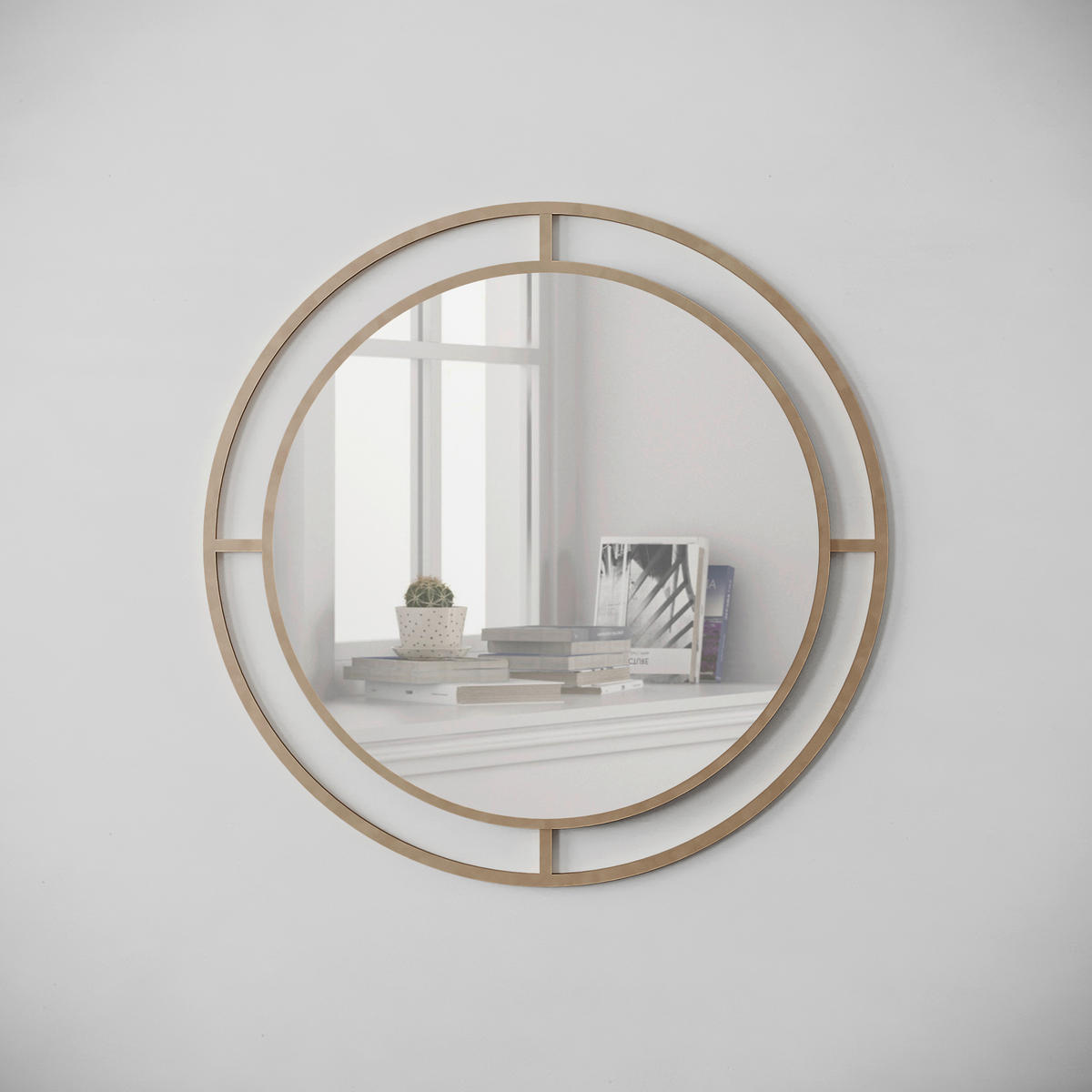 SPIEGEL 57/57/2 cm  - Goldfarben, Design, Metall (57/57/2cm) - Livetastic