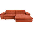 ECKSOFA  in Mikrofaser Orange  265/180 cm  - Chromfarben/Orange, Design, Textil/Metall (265/180cm) - Carryhome