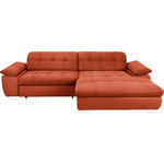 ECKSOFA in Mikrofaser Orange  265/180 cm  - Chromfarben/Orange, Design, Textil/Metall (265/180cm) - Carryhome