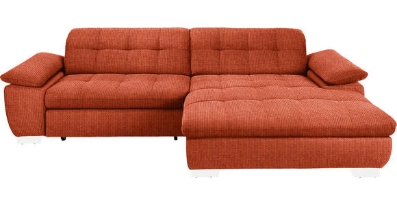 ECKSOFA  in Mikrofaser Orange  265/180 cm  - Chromfarben/Orange, Design, Textil/Metall (265/180cm) - Carryhome