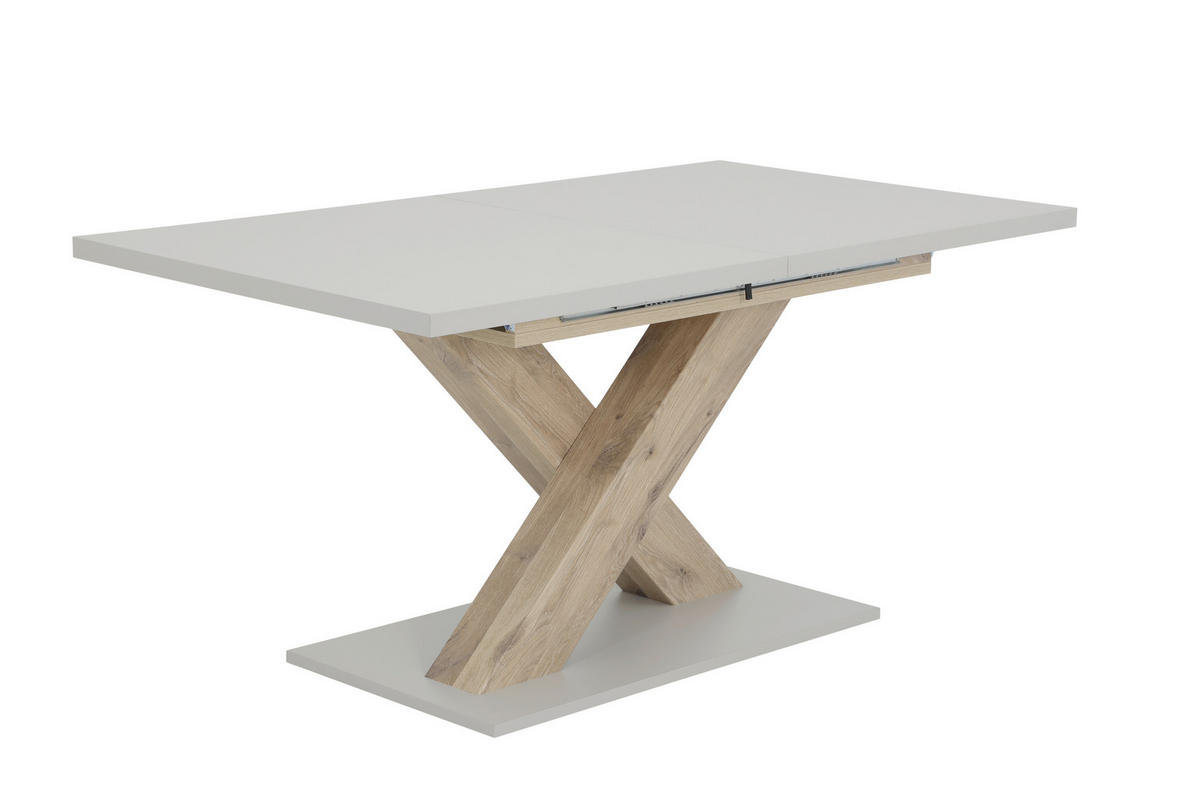 TISCHGRUPPE   - Eichefarben/Beige, MODERN, Textil/Metall (140 - 180/76/90cm) - MID.YOU