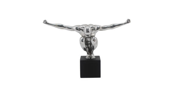 SKULPTUR - Silberfarben/Schwarz, Design, Kunststoff (32/11,5/23cm) - Ambia Home