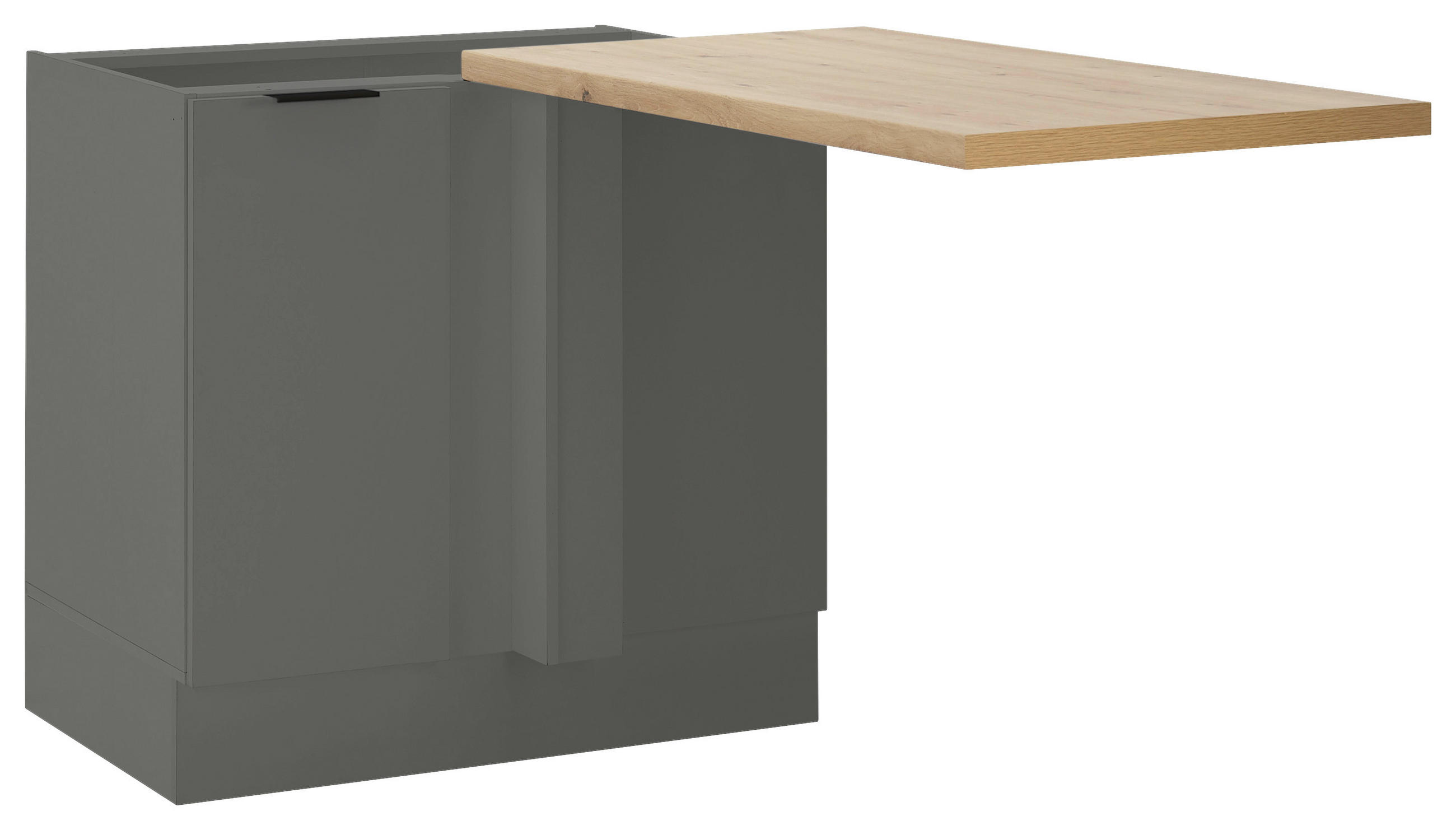 ECKUNTERSCHRANK 105/90/60 cm  - Schwarz/Graphitfarben, Basics, Holzwerkstoff/Metall (105/90/60cm) - Carryhome