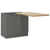 ECKUNTERSCHRANK 105/90/60 cm  - Schwarz/Graphitfarben, Basics, Holzwerkstoff/Metall (105/90/60cm) - Carryhome
