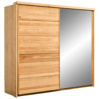 SCHWEBETÜRENSCHRANK 239/216/70 cm 2 Tür(en)-türig Wildeiche  - Wildeiche, Design, Glas/Holz (239/216/70cm) - Linea Natura