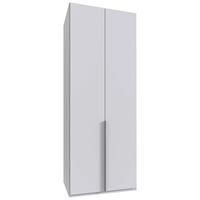 DREHTÜRENSCHRANK in Weiss  - Weiss/Alufarben, Modern, Holzwerkstoff/Metall (90/236/58cm) - MID.YOU