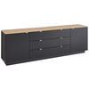 SIDEBOARD Lahore  in 240/77/44 cm  - Silberfarben/Schwarz, Design, Holzwerkstoff/Metall (240/77/44cm) - MID.YOU